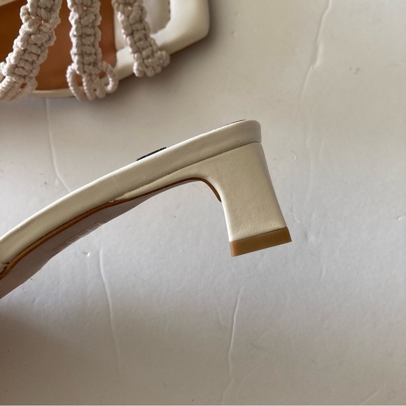 NWOB Angel Alarcon Anthropologie Woven Neutral Rope Square Toe Sandals Sz 40 - Picture 5 of 7